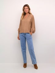 Cream CRMila Long Sleeve Brown Blouse - Image 3 of 6