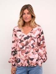 Cream CRElena Viscose V-Neck Black Blouse - Image 1 of 6