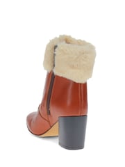 Jones Bootmaker Natural Kelsie Faux Fur-Cuffed Ankle Boots - Image 2 of 5