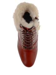 Jones Bootmaker Natural Kelsie Faux Fur-Cuffed Ankle Boots - Image 3 of 5