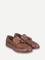 Off The Hook Tan Brown Tiger Tassel Loafers - Image 1 of 6