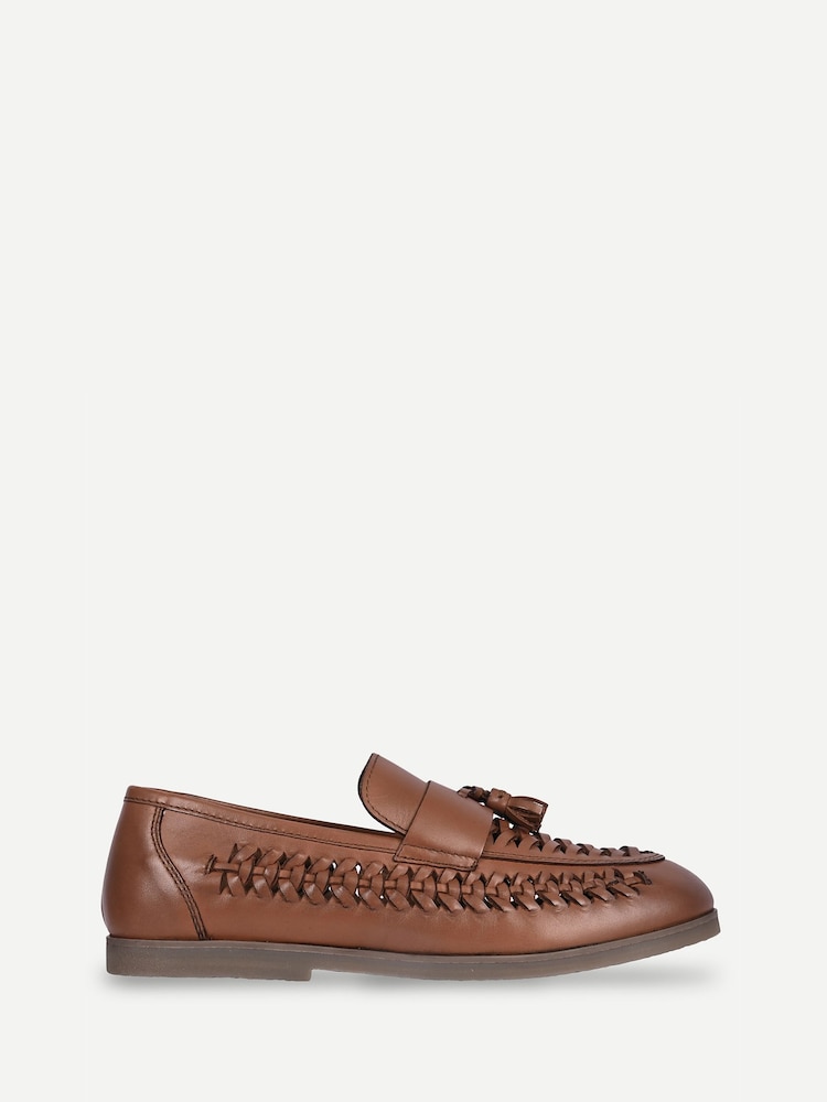 Off The Hook Tan Brown Tiger Tassel Loafers - Image 2 of 6