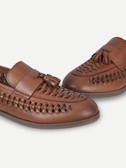 Off The Hook Tan Brown Tiger Tassel Loafers - Image 4 of 6