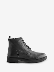 Jones Bootmaker Black Guiseley Leather Lace-Up Boots - Image 1 of 6