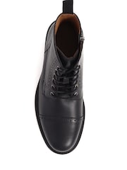 Jones Bootmaker Black Guiseley Leather Lace-Up Boots - Image 4 of 6