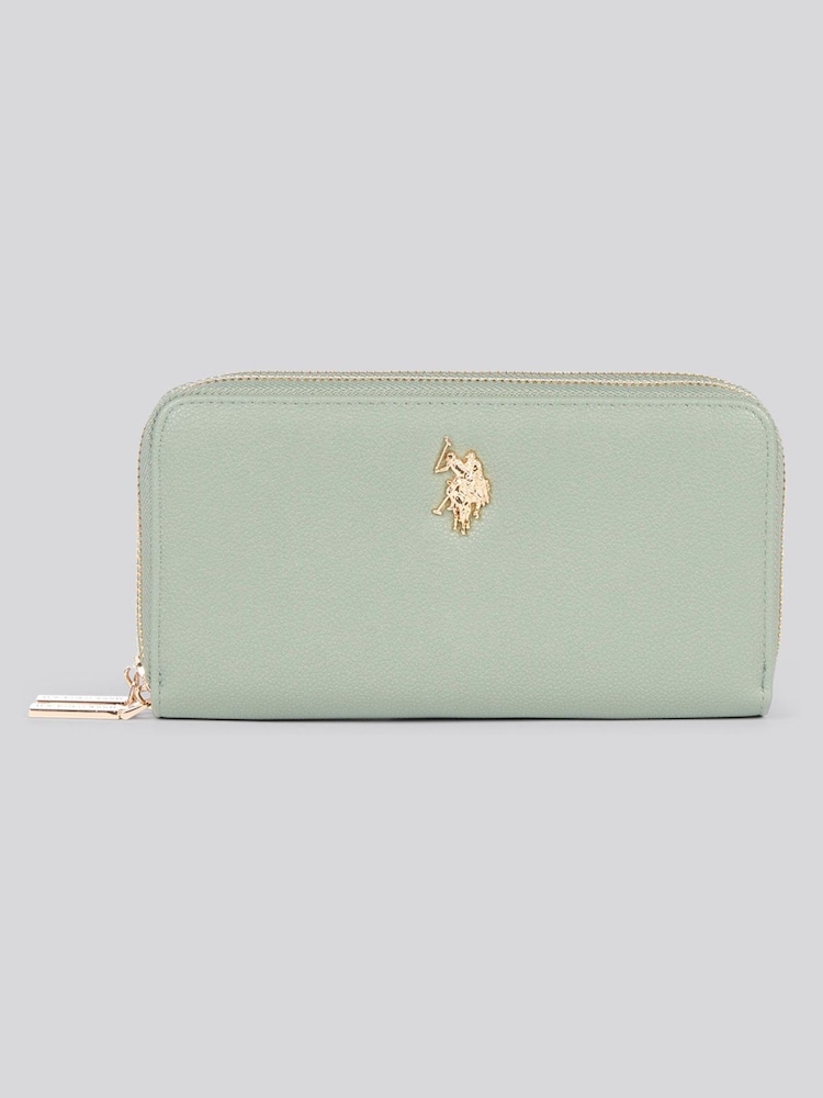 U.S. Polo Assn. Green Womens Large D-Zip Wallet - Image 1 of 6