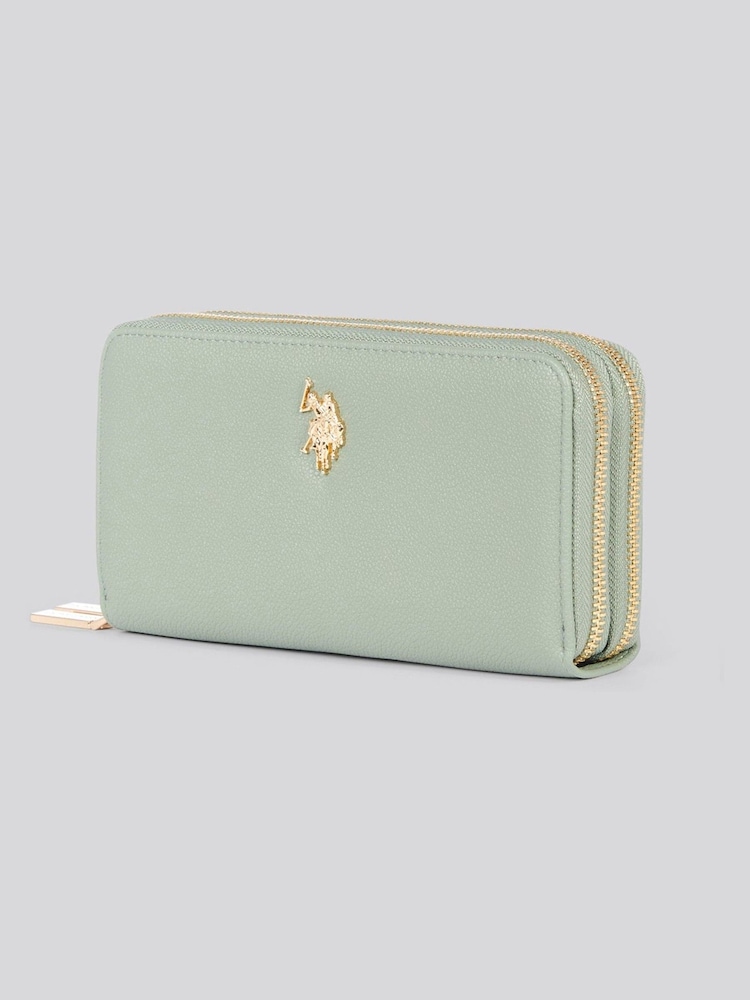 U.S. Polo Assn. Green Womens Large D-Zip Wallet - Image 2 of 6