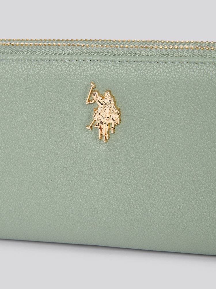 U.S. Polo Assn. Green Womens Large D-Zip Wallet - Image 3 of 6