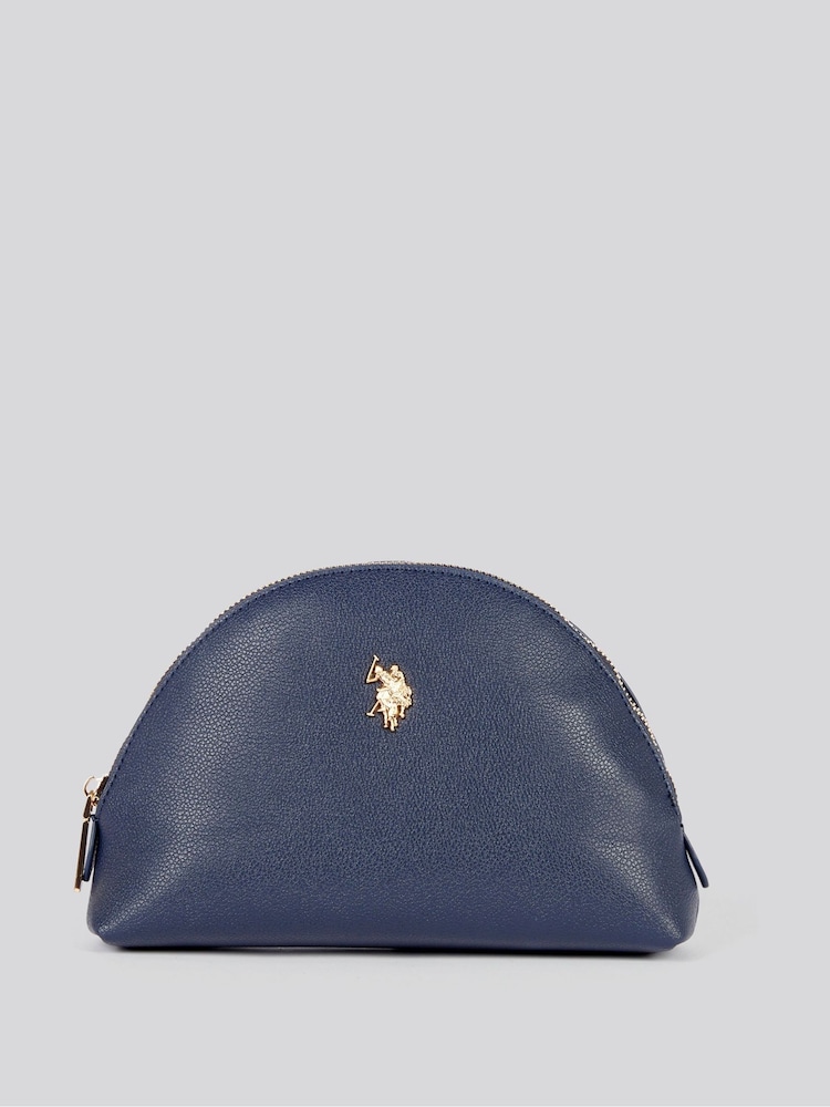 U.S. Polo Assn. Blue Womens Jones Round Make Up"/" Beauty Bag - Image 1 of 6