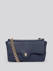 U.S. Polo Assn. Blue Womens Jones Flap Cross-Body Chain Bag - Image 1 of 6