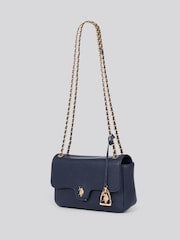 U.S. Polo Assn. Blue Womens Jones Flap Cross-Body Chain Bag - Image 2 of 6