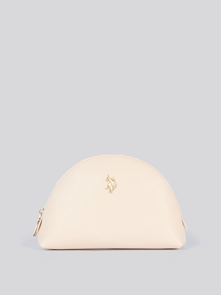 U.S. Polo Assn. Cream Womens Jones Round Make Up"/" Beauty Bag - Image 1 of 6