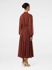 Forever New Red Cassidy Petite Shirred Neck Midi Dress - Image 2 of 4