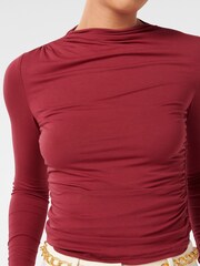 Forever New Red Zona Ruched Neck Top - Image 3 of 5