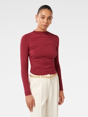 Forever New Red Zona Ruched Neck Top - Image 4 of 5