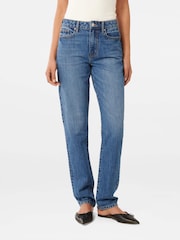 Forever New Blue Slim Paris Straight Leg 100% Cotton Jeans - Image 1 of 5