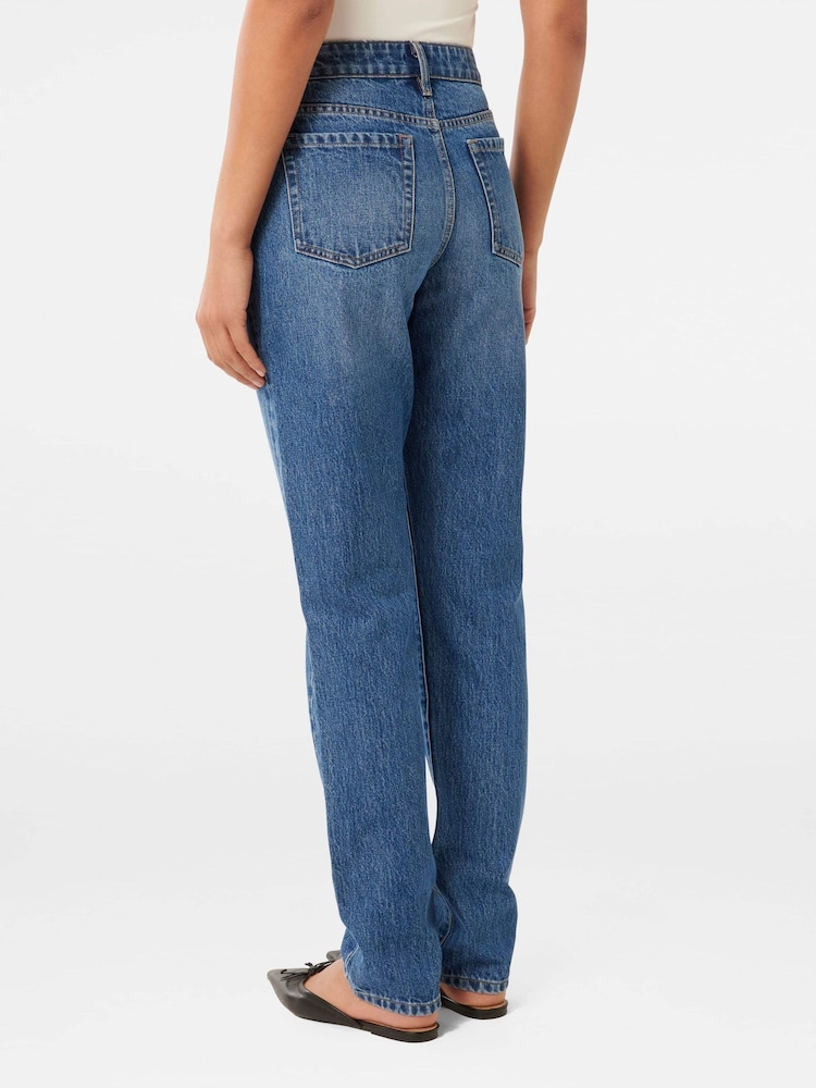 Forever New Blue Slim Paris Straight Leg 100% Cotton Jeans - Image 2 of 5
