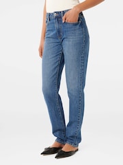 Forever New Blue Slim Paris Straight Leg 100% Cotton Jeans - Image 4 of 5