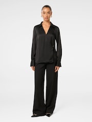 Forever New Black Minnie Petite Wrap Shirt - Image 5 of 5