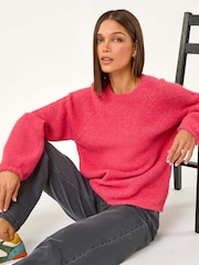 Roman Pink Soft Knit Blouson Jumper - Image 1 of 5