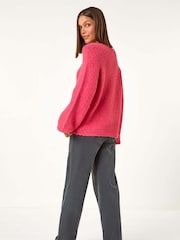 Roman Pink Soft Knit Blouson Jumper - Image 3 of 5