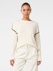 Forever New White Tiffany Crochet Whipstitch Jumper - Image 1 of 5