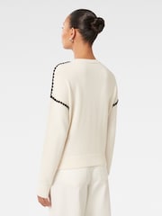 Forever New White Tiffany Crochet Whipstitch Jumper - Image 2 of 5