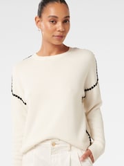 Forever New White Tiffany Crochet Whipstitch Jumper - Image 3 of 5