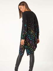 Roman Black Border Splash Foil Print Tunic - Image 4 of 6