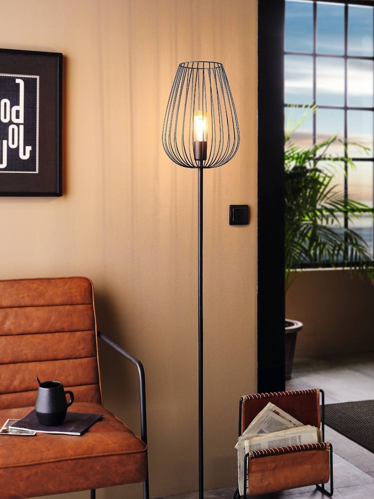 Eglo Black Newtown Caged Floor Lamp - Image 1 of 5