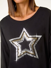 Roman Embelished Sequin Star Stretch Top - Imagen 6 de 6