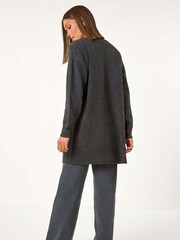 Roman Black Soft Knit Longline Cardigan - Image 3 of 5