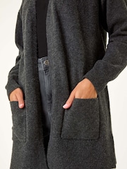 Roman Black Soft Knit Longline Cardigan - Image 5 of 5