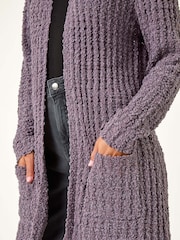 Roman Purple Popcorn Textured Longline Cardigan - Image 5 of 5