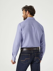Skopes Blue Puppytooth Tailored Fit Luxury Formal 100% Cotton Shirt - Image 2 of 6