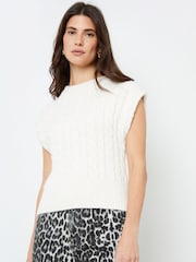 Another Sunday Cream Cable Knit Tank Top - Image 1 of 5