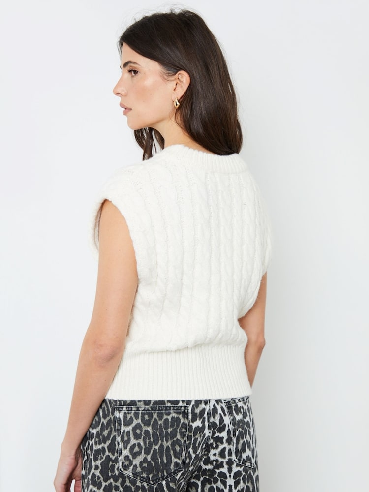 Another Sunday Cream Cable Knit Tank Top - Image 2 of 5