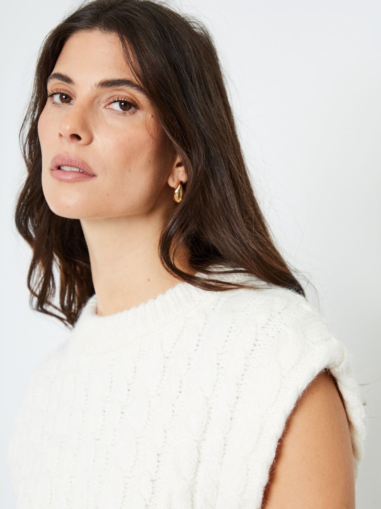 Another Sunday Cream Cable Knit Tank Top - Image 5 of 5 Another Sunday Cream Cable Knit Tank Top - Image 5 of 5