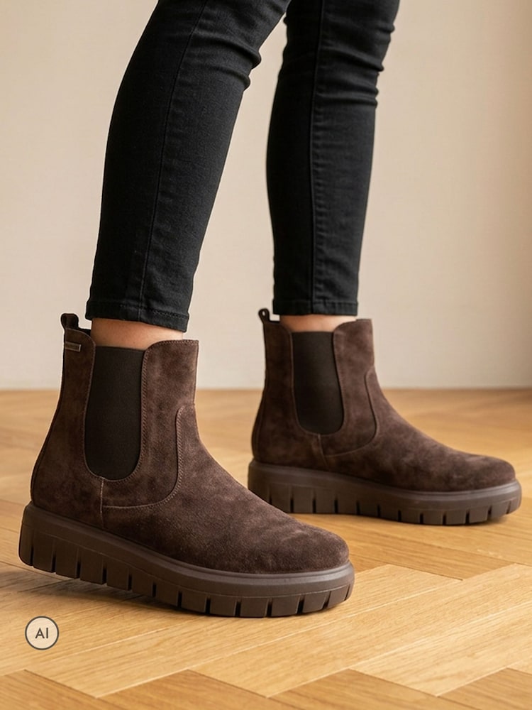Smeđa - Jones Bootmaker Marbella Kožne čizme na platformi za gležnjeve - Slika 1 od 6 Smeđa - Jones Bootmaker Marbella Kožne čizme na platformi za gležnjeve - Slika 1 od 6