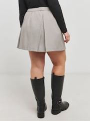 Simply Be Natural Pleated Brushed Check Mini Skirt - Image 2 of 5
