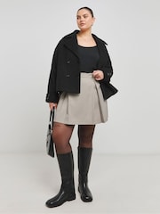 Simply Be Natural Pleated Brushed Check Mini Skirt - Image 5 of 5