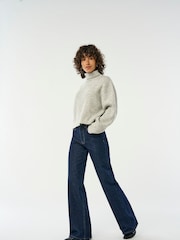 ONLY Blue Indigo High Waisted Wide Leg 100% Cotton Jeans - Image 1 of 3