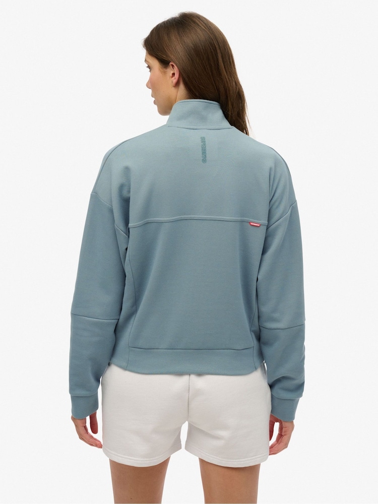 modra - Superdry zelena Active Tech Logo Relaxed Half Zip zgornji del trenirke; majica za trening - Slika 2 iz 6 modra - Superdry zelena Active Tech Logo Relaxed Half Zip zgornji del trenirke; majica za trening - Slika 2 iz 6