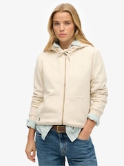 Superdry Cream Essential Logo Zip Hoodie - Image 1 of 6