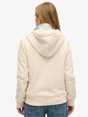Superdry Cream Essential Logo Zip Hoodie - Image 4 of 6