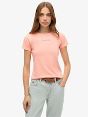 Superdry Pink Core Logo City Slim Fit T-Shirt - Image 1 of 6