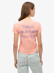 Superdry Pink Core Logo City Slim Fit T-Shirt - Image 2 of 6
