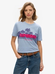 Superdry Blue Outdoor Stripe Relaxed T-Shirt - Image 1 of 6