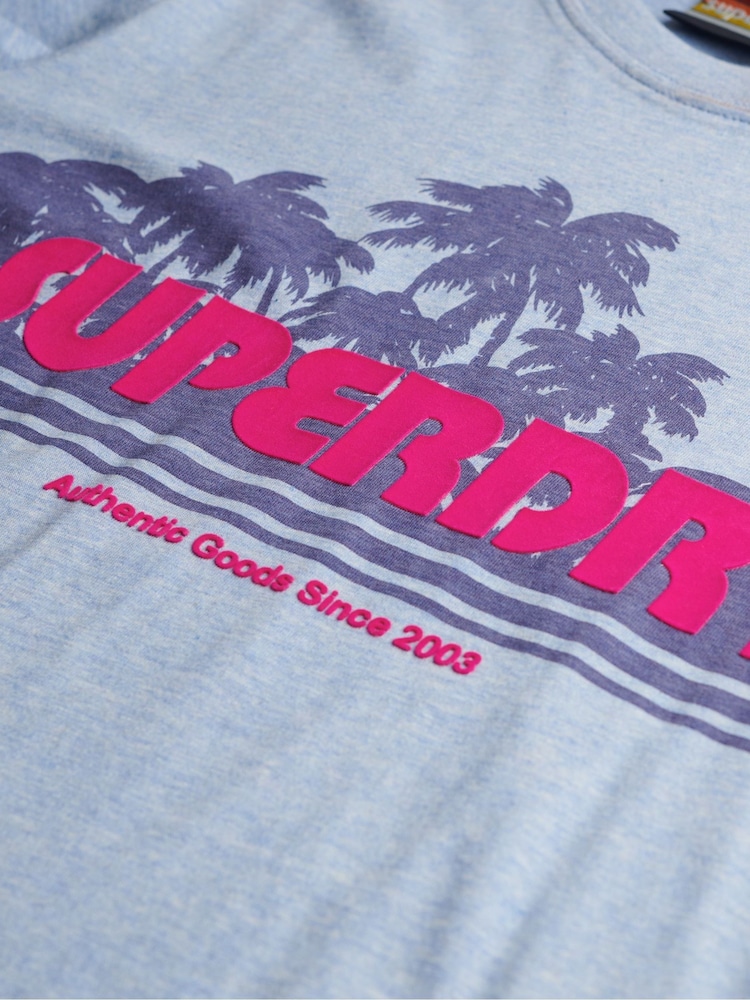 Superdry Blue Outdoor Stripe Relaxed T-Shirt - Image 6 of 6