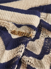 Superdry Blue Zigzag Knit Shorts - Image 10 of 10
